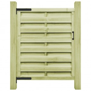 Puerta de valla madera de pino impregnada verde 100x125 cm D