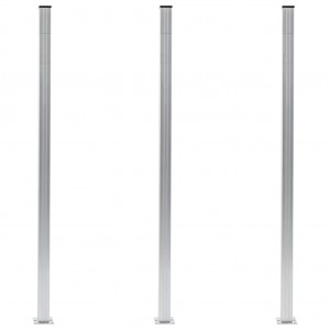 Postes de valla 3 unidades aluminio 185 cm D
