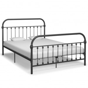 Estrutura de cama de metal cinza 140x200 cm D