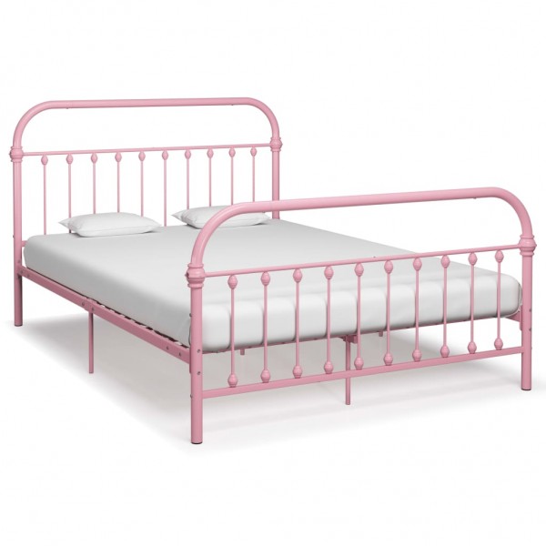 Estrutura de cama de metal rosa 140x200 cm D