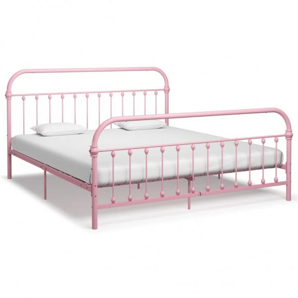 Estructura de cama de metal rosa 180x200 cm D