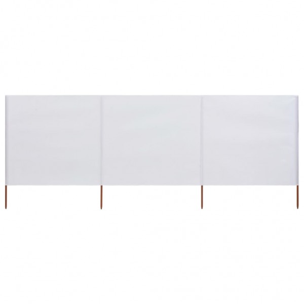 Paravientos de playa de 3 paneles tela blanco arena 400x80 cm D