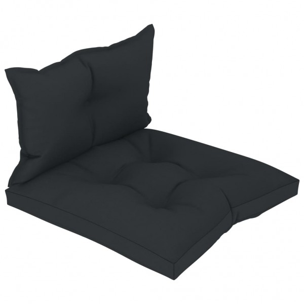Cojines para sofás de palés 2 piezas tela gris antracita D