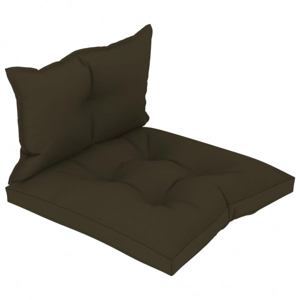 Cojines para sofá de palés 2 piezas tela gris taupe D