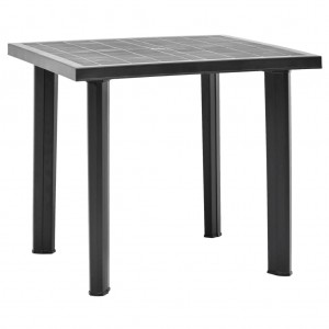 Mesa de jardín de plástico gris antracita 80x75x72 cm D