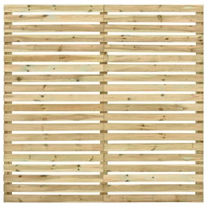 Panel de valla de jardín madera de pino impregnada 180x180 cm D