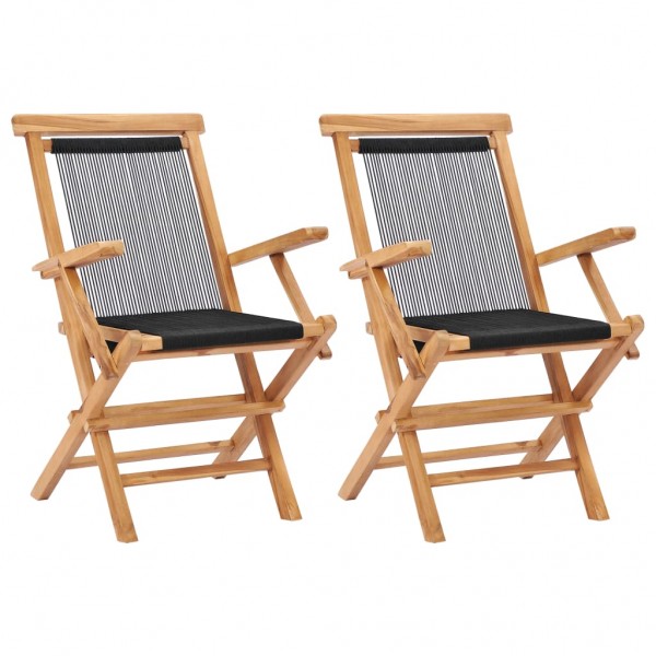 Cadeiras de jardim dobráveis de teca e cordão D