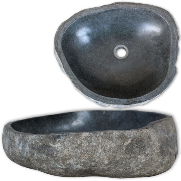 Lavabo de piedra de río ovalada 29-38 cm D