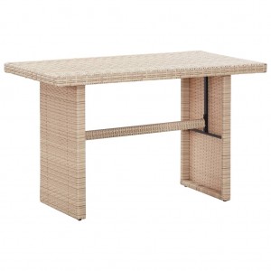 Mesa de jardim de ratão sintético de cor bege 110x60x67 cm D