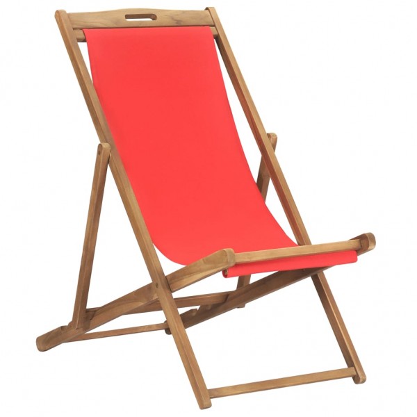 Cadeira de praia dobrável de teca vermelha D