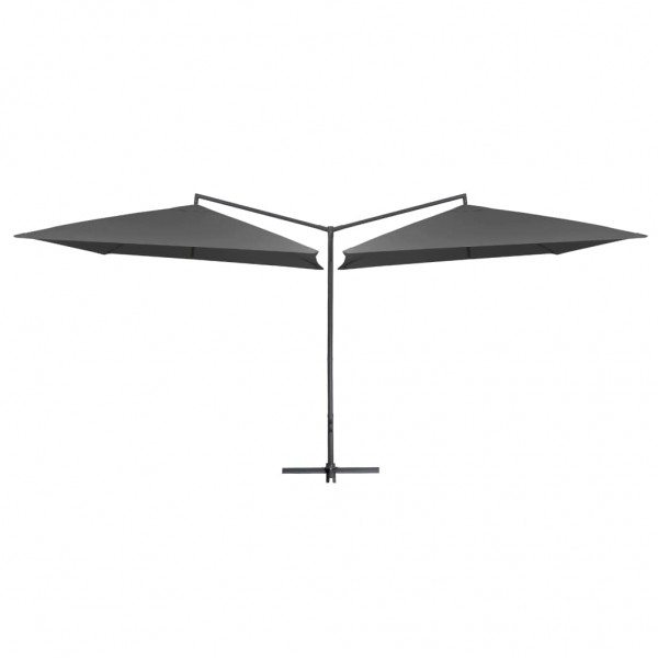 Um guarda-chuva de jardim duplo de aço 250x250 cm D