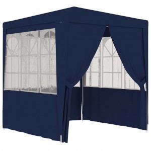 Tenda profissional de festas com paredes azuis 90 g/m2 2.5x2.5 m D