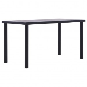 Mesa de jantar de MDF preto e cinza 140x70x75 cm D