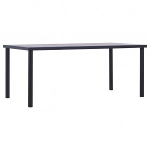 Mesa de jantar em MDF preto e cinza concreto 180x90x75 cm D