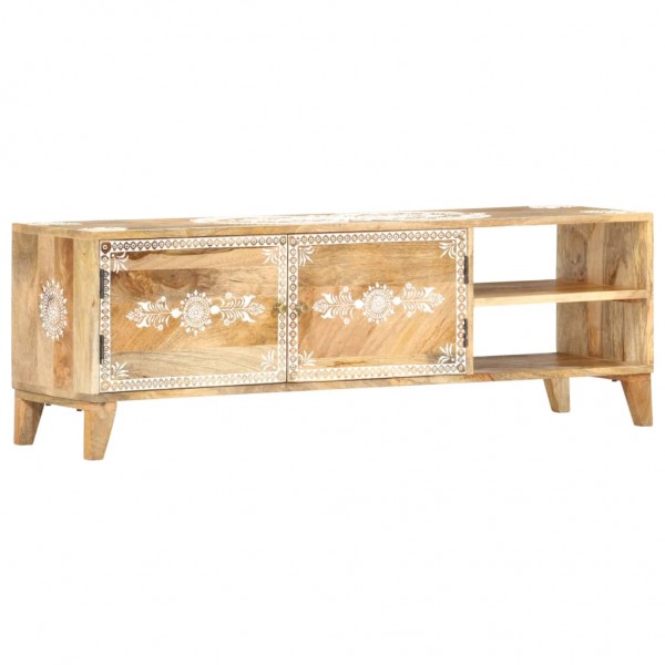 Mueble de TV madera maciza de mango 120x30x40 cm D