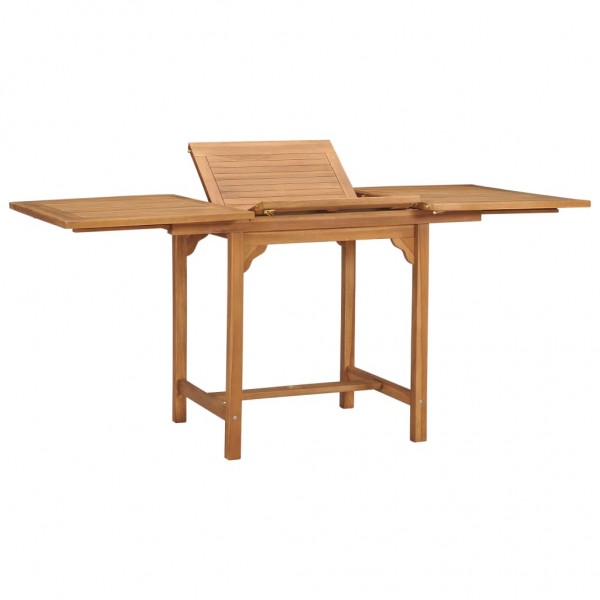 Mesa de jardín extensible madera teca maciza (110-160)x80x75cm D