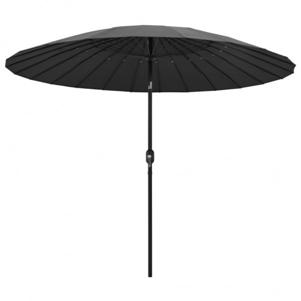 Um guarda-chuva de jardim com um pau de alumínio cinzento de antracita 270 cm D