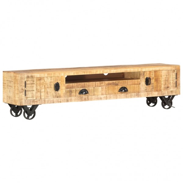 Mueble de TV de madera maciza de mango 150x30x37 cm D