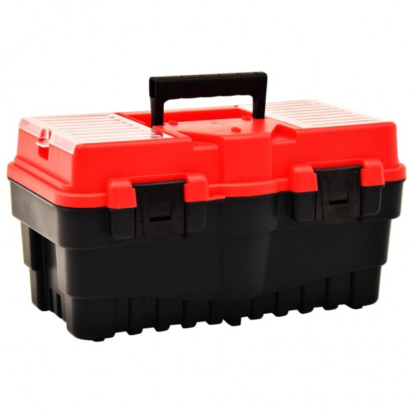 Caja de herramientas de plástico rojo 462x256x242 mm D