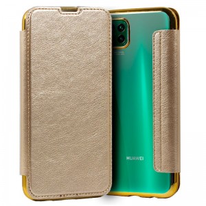 Fundação COOL Capa de Flip para Huawei P40 Lite Couro Ouro D