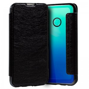 Fundação COOL Capa de Flip para Huawei P40 Lite E couro preto D