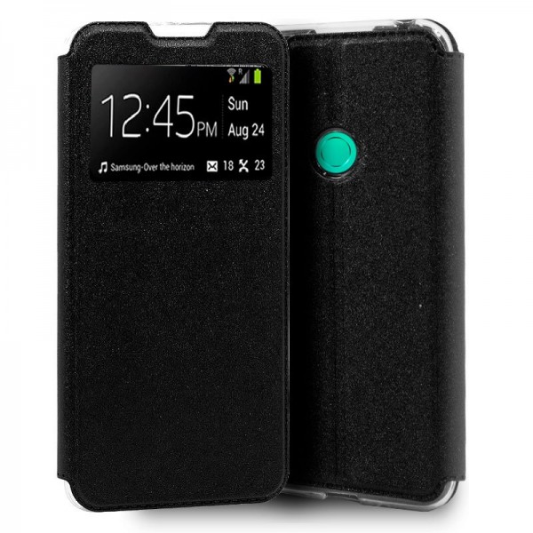 Fundação COOL Capa de Flip para Huawei P40 Lite E Liso Preto D