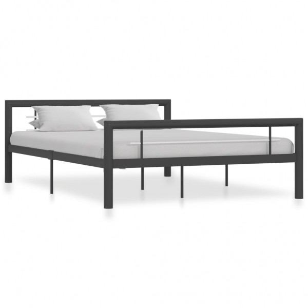 Estrutura de cama de metal cinza e branco 120x200 cm D