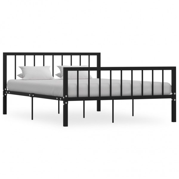 Estructura de cama de metal negro 140x200 cm D