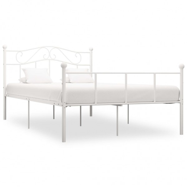 Estructura de cama de metal blanca 160x200 cm D