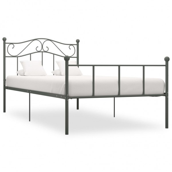 Estrutura de cama de metal cinza 100x200 cm D