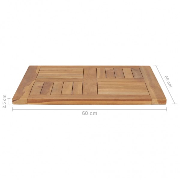 Superficie de mesa de madera maciza de teca 60x60x2.5 cm D