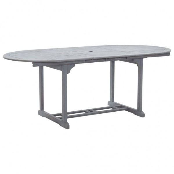 Mesa de jardín madera maciza de acacia gris 200x100x74 cm Mesa de jardín madera maciza de acacia gris 200x100x74 cm D