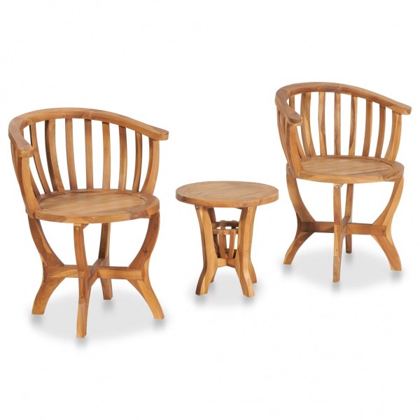 Mesa e cadeiras de churrasco para jardim 3 pzas madeira teca maciça D