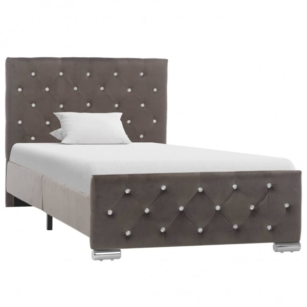 Estructura de cama de terciopelo gris 90x200 cm D