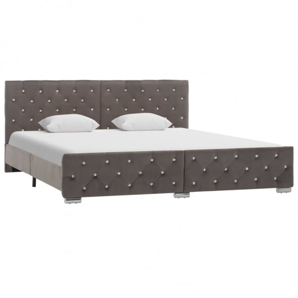 Estructura de cama de terciopelo gris 180x200 cm D