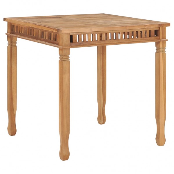 Mesa de jantar de jardim madeira maciça de teca 80x80x80 cm D