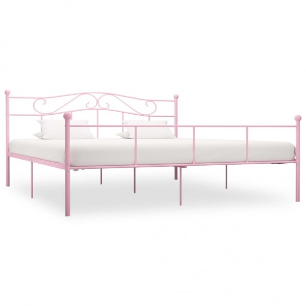 Estructura de cama de metal rosa 200x200 cm D
