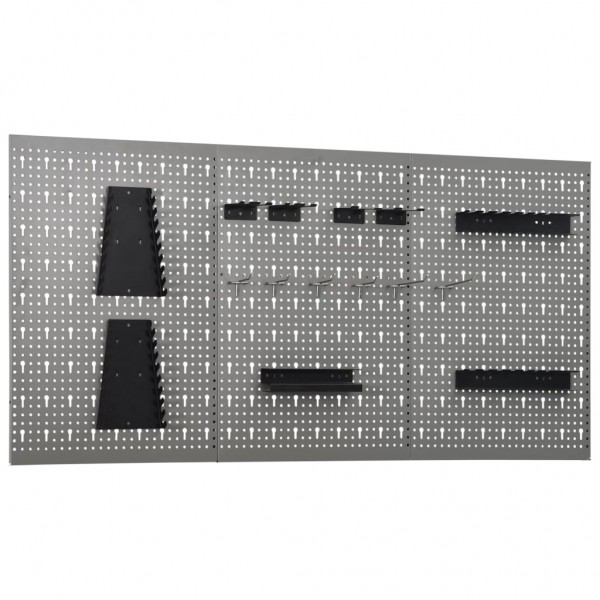 Tableros de clavijas para pared 3 unidades acero 40x58 cm Tableros de clavijas para pared 3 unidades acero 40x58 cm D