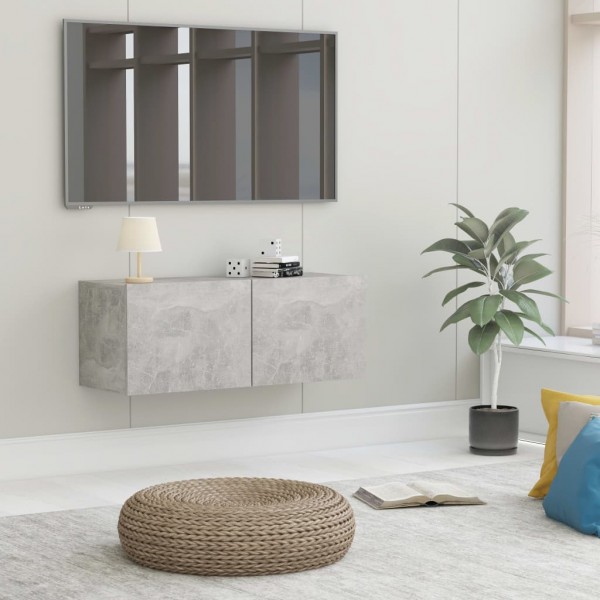 Mobiliário para TV madeira revestida de concreto cinza 80x30x30 cm D