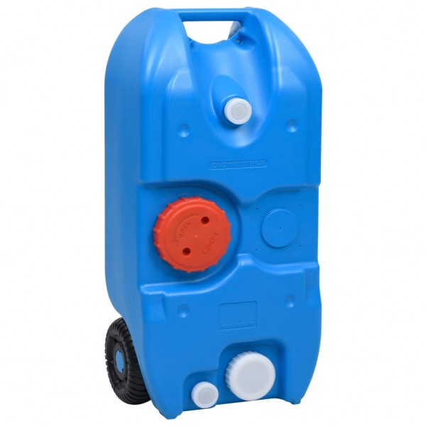Depósito de agua con ruedas para camping azul 40 L D