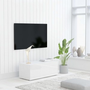vidaXL Soporte para TV/Elevador monitor cristal blanco 100x30x13 cm