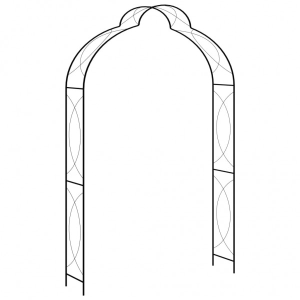 Arco de jardim de ferro preto 150x34x240 cm D