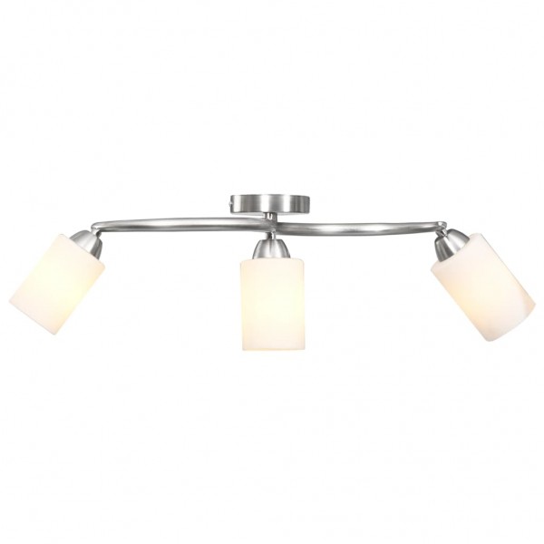 Lámpara de techo pantallas cerámica cono blanco 3 bombillas E14 D