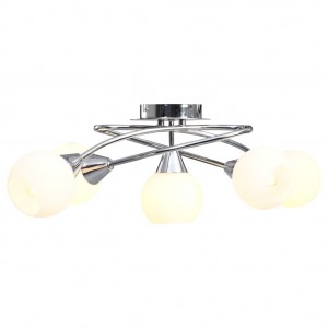 Lámpara de techo pantallas cerámica bol blanco 5 bombillas E14 D