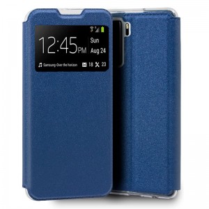 Fundação COOL Capa de Flip para Huawei P40 Lite 5G luz azul D