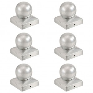 Tapas para postes 6 uds metal galvanizado globo final 71x71 mm D