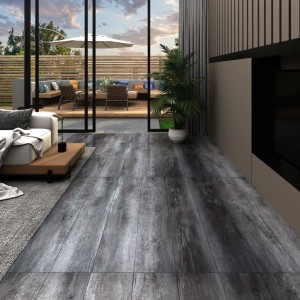 Lamas para suelo no autoadhesivas PVC gris brillo 4.46 m² 3 mm D