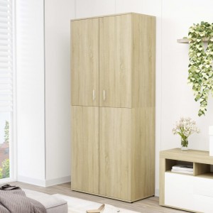 Mueble zapatero madera contrachapada color roble 80x39x178 cm D