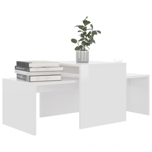Mesa de centro madeira de contraplacado branco brilho 100x48x40 cm D