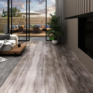 Lamas de suelo no autoadhesivas PVC marrón madera mate 5.26m² D